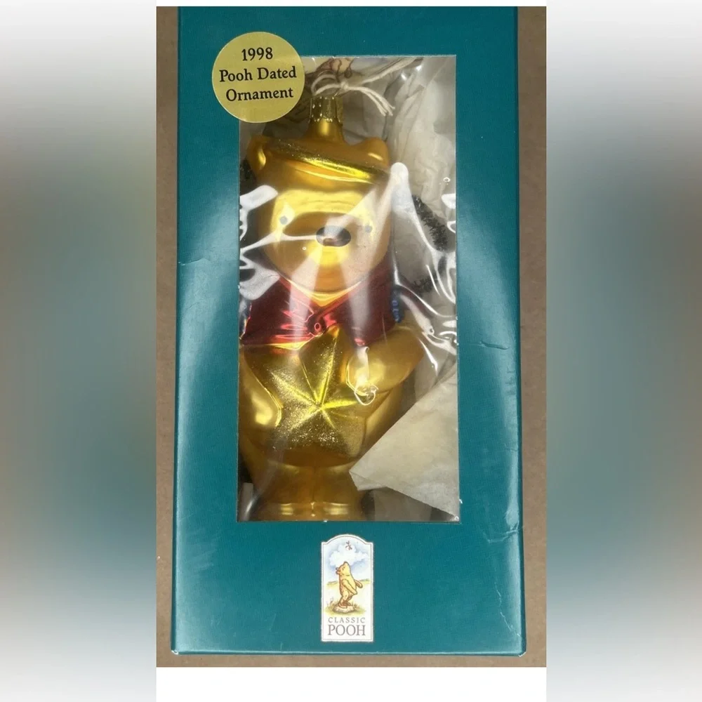 1998 Winnie the Pooh Christmas Ornament blown glass - Picture 4 of 6
